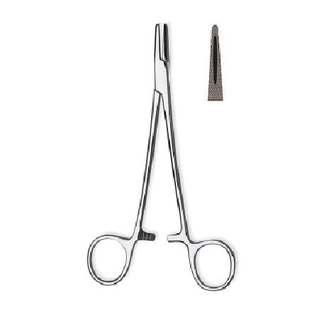 Porta agujas de Mayo Hegar de 26 cm en acero alemán, herramienta quirúrgica de Beracah Medica para procedimientos médicos.