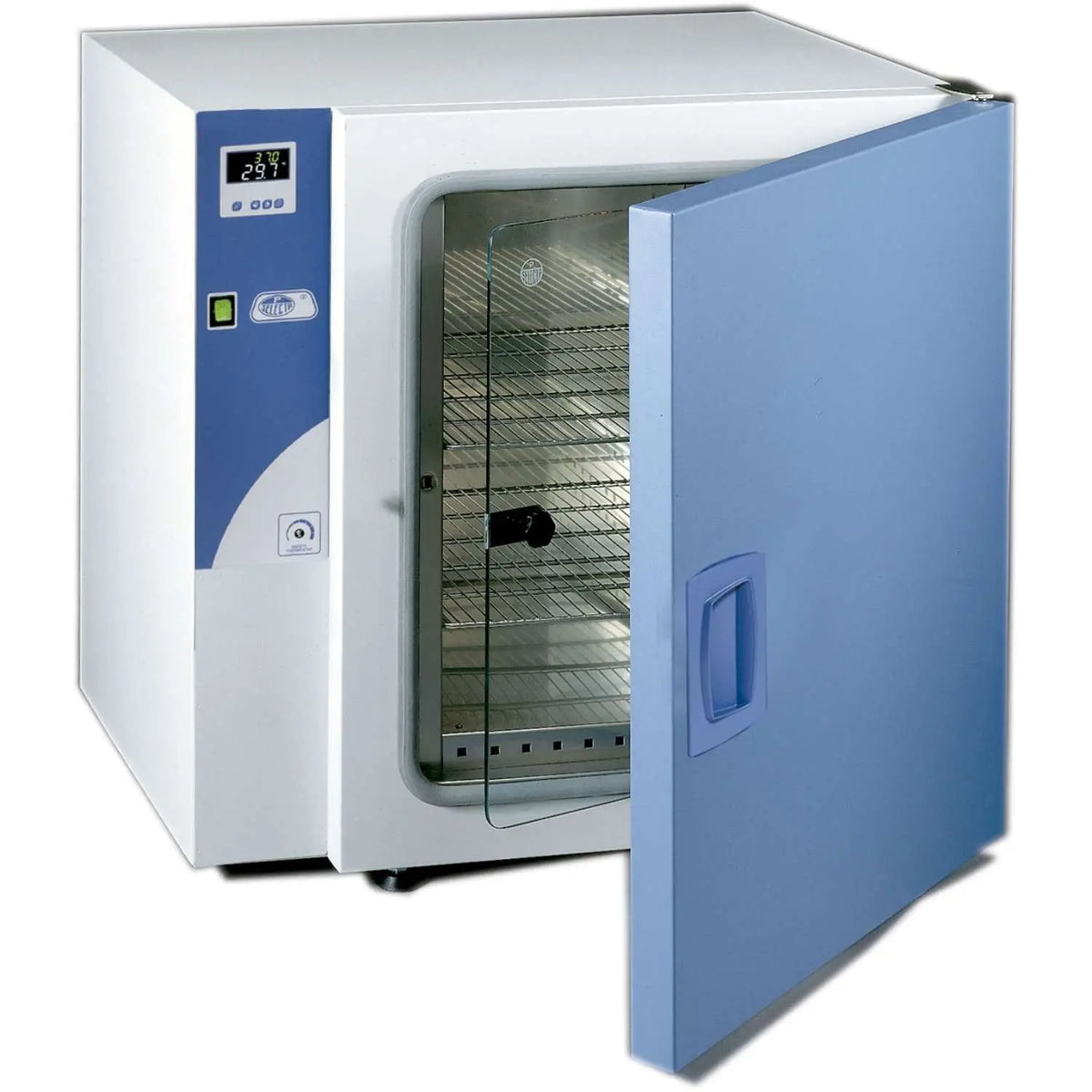 Estufa bacteriológica digital de 36 litros para laboratorio, modelo INCUBAT de Beracah Medica, con control digital y puerta transparente