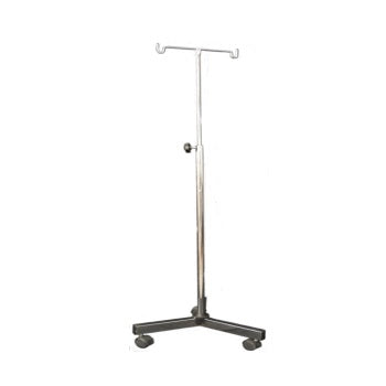 Porta sueros para venoclisis MSI Beracah Medica, trípode cromado con antena telescópica y llantas de bola de 2 pulgadas.