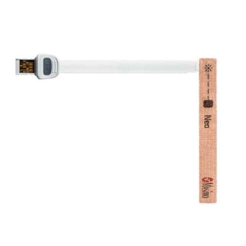 Sensor infantil desechable RD SET Neo de Beracah Medica, caja con 20 sensores y cables para oxímetros pediátricos.