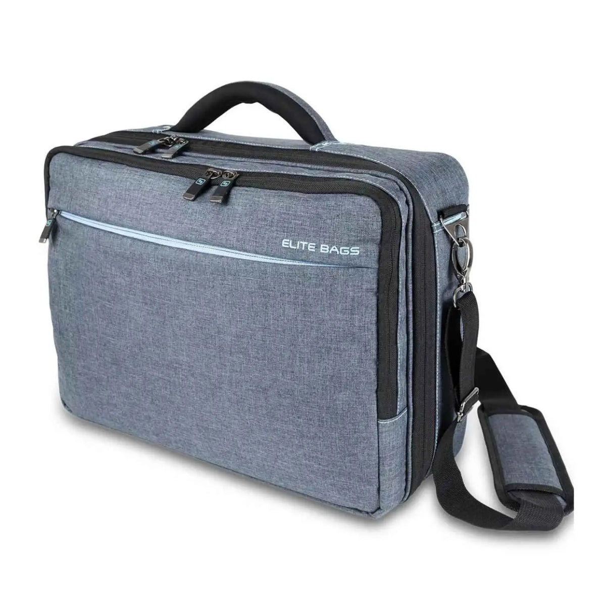 Mochila vacía Beracah Medica estilo urbano en color gris, maletín de asistencia domiciliaria Mod. Streets con compartimentos.
