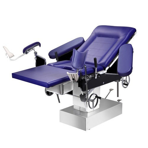 Mesa obstétrica de operaciones hidráulica Beracah Medica, para ginecología y parto, con capacidad de 280/230 kg, en sala médica.