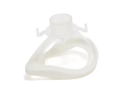 Mascarilla de anestesia Clearlite pediátrica tamaño #2 de color blanco, caja con 25 unidades, marca Beracah Médica.