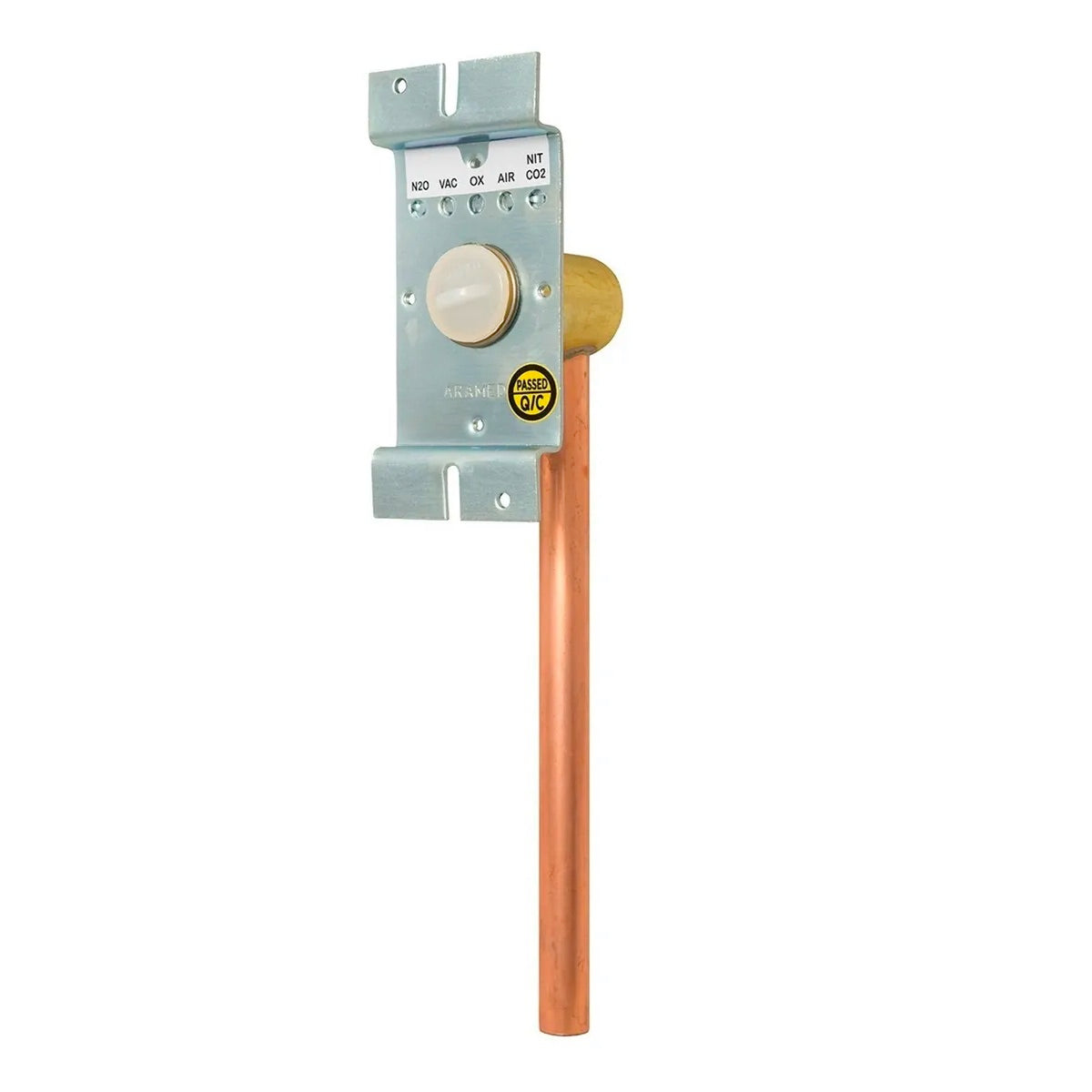 Pipa de pared para muro de tablaroca o consolas, accesorio de la marca Beracah Medica, para soporte de consolas y equipos.