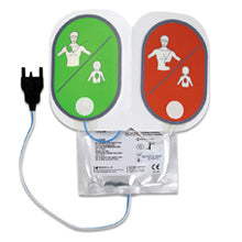 Parche electrodo desechable para desfibrilador D500, accesorio de Beracah Medica, muestra los electrodos para adultos.