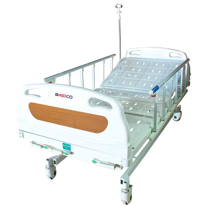 Cama para Hospital Manual de 2 Funciones, 3 Posiciones y Con Ruedas