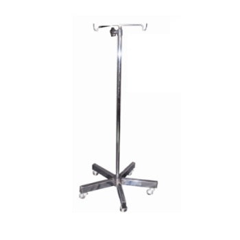 Porta sueros para venoclisis MSI de acero inoxidable con antena telescópica y ruedas, ideal para uso médico.