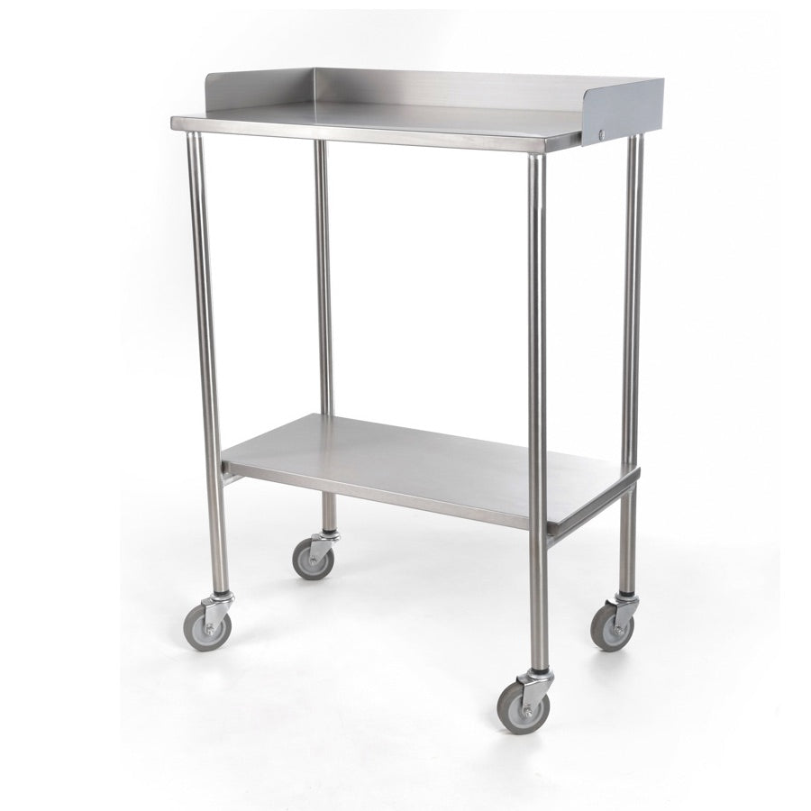 Mesa Pasteur MSI sin cajón, tubular cromada, de clase C, diseñada por Beracah Médica, con estructura metálica resistente.
