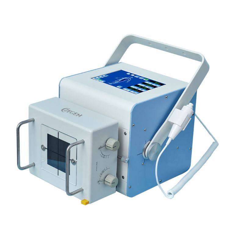 Equipo de Rayos X portátil Beracah Medica modelo 50RP de alta frecuencia y batería de 5.0kW, listo para uso médico portátil.