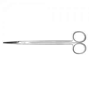 Tijeras Mayo curva de 27 cm de la marca Beracah Medica, abiertas mostrando sus hojas afiladas y mango ergonómico.