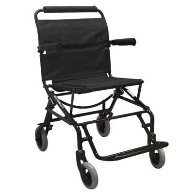 Silla de traslado de viaje plegable de Beracah Medica, silla de ruedas portátil con estructura ligera y ruedas delanteras.