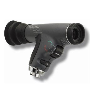 Oftalmoscopio PanOptic MSI Beracah Médica con luz 3.5V y filtro cobalto para exámenes oculares, en color negro.