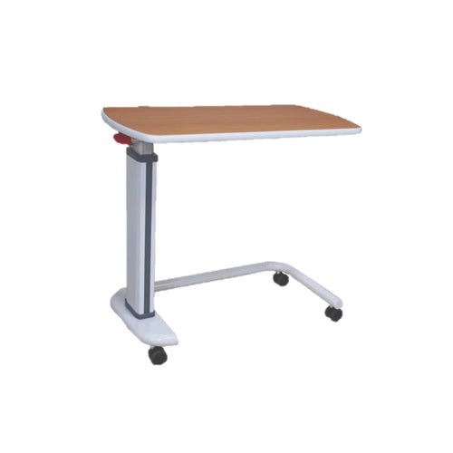 Mesa puente ajustable de ABS blanca MSI de Beracah Medica, con dimensiones de 80x41x73-97 cm y altura ajustable.