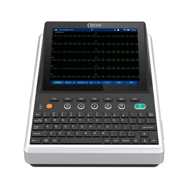 Electrocardiografo de 12 canales Beracah Medica con pantalla táctil inclinada de 9.7 pulgadas, equipo médico para monitoreo cardíaco