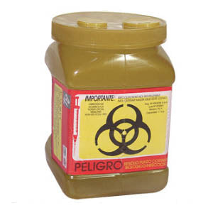 Recolector de líquidos de 1.7 litros en polipropileno amarillo, ideal para manejo de líquidos por Beracah Médica