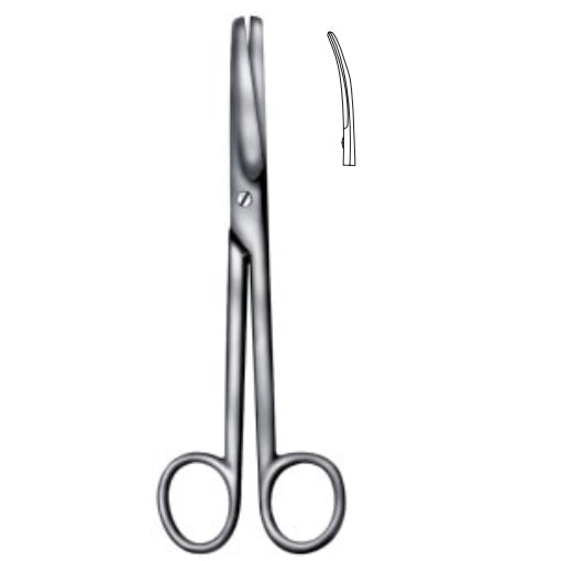 Tijeras Mayo curvas de 17cm de la marca Beracah Medica, con filo afilado y mango ergonómico para corte preciso.