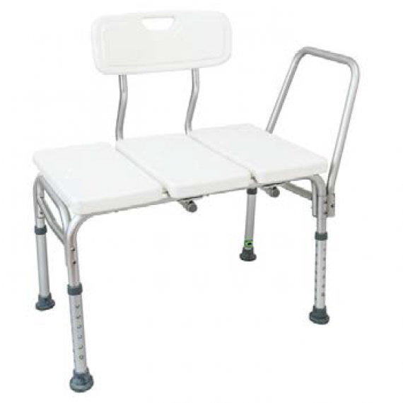 Banco de ducha Beracah Medica con extensión y respaldo, asiento resistente y cómodo para uso en baño.