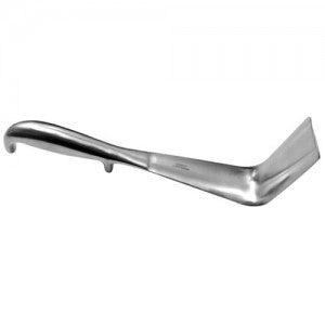 Separador Doyen vaginal mediano de acero alemán de 23x3.8x6.6 cm, utilizado en cirugías ginecológicas, de la marca Beracah Médica.