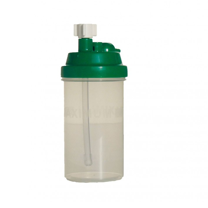 Vaso humidificador borboteador desechable de 500 ml, frasco de humidificación de 6 Lpm, marca Beracah Medica.