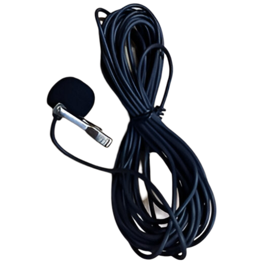 Micrófono de solapa para respuesta de paciente de la marca Beracah Médica, compatible con audiometros y accesorios médicos.