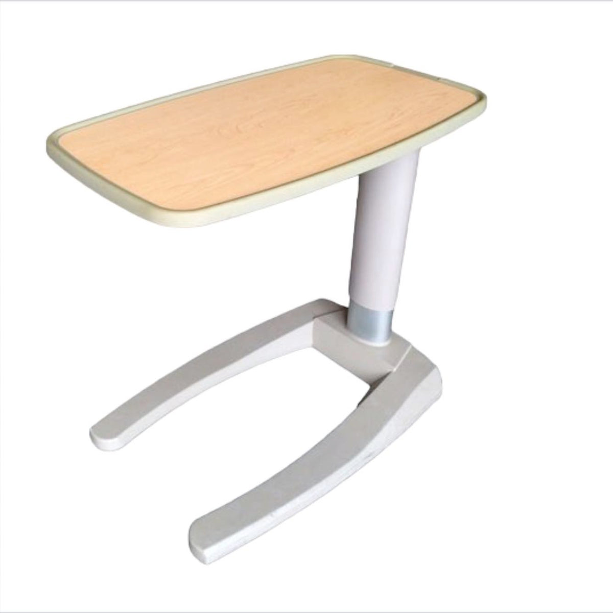 Mesa puente para alimentos de grado médico Beracah Medica, sin espejo, color Maple, diseñada para entornos sanitarios.