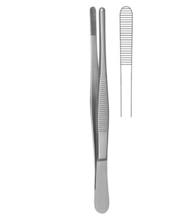 Pinza Adson S/Muesca de 12 cm de la marca Beracah Medica, pinzas quirúrgicas con punta fina y precisión.