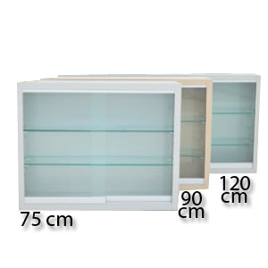 Vitrina contra muro MSI de 90cm de Beracah Medica, con puertas de vidrio y estructura resistente en color blanco