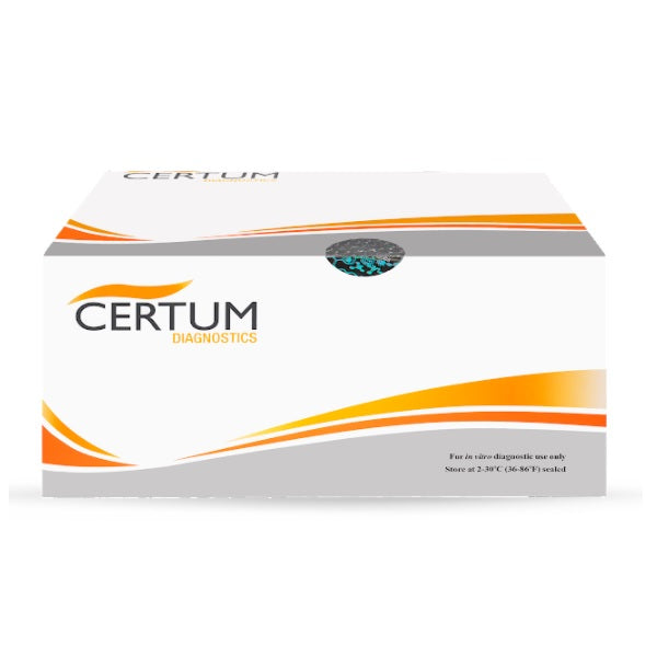 Prueba de detección de anticuerpos IgM de Hepatitis A de Beracah Medica, en caja con 25 cassettes para pruebas médicas.