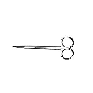 Tijeras Metzenbaum rectas de 14 cm de la marca Beracah Medica, herramienta económica para corte preciso en cirugía.