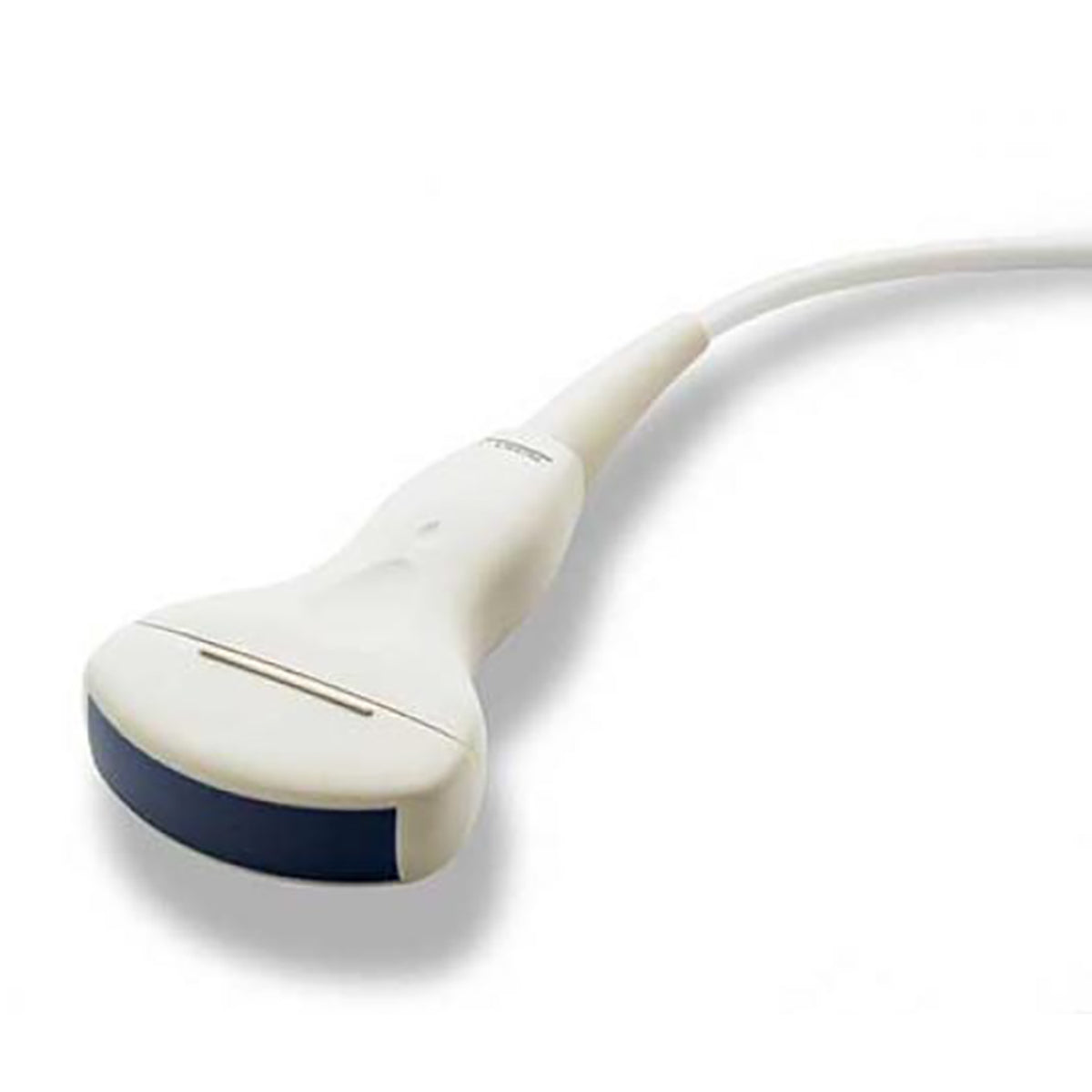 Transductor convexo multifrecuencia de 2 a 8 MHz para ultrasonido Beracah Medica, muestra la cabeza del transductor para diagnóstico.