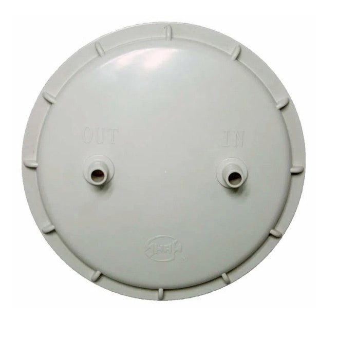 Tapa para frasco de aspirador de 4 litros de Beracah Medica, compatible con equipo de liposucción, en color gris con detalles.