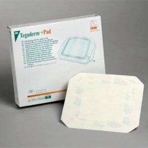 Apósitos transparentes Tegaderm™+PAD para quemaduras, 9x20 cm, caja con 25 piezas, de Beracah Medica.