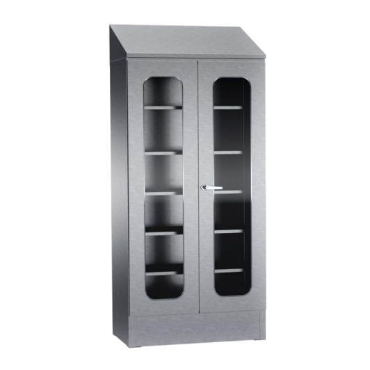 Estante guarda estéril MSI de 90 cm de la marca Beracah Medica, con estructura metálica y bandejas para almacenamiento seguro.