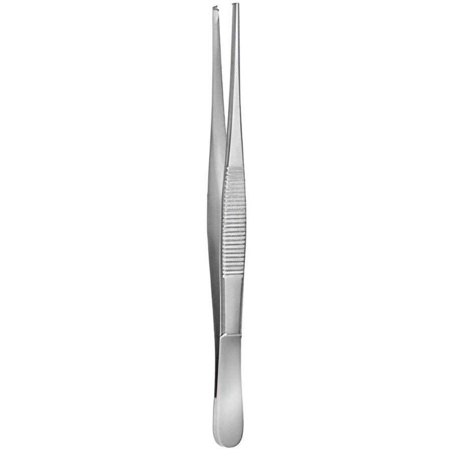 Pinza de disección con garra de 1x2, dientes de 16cm para quirófano, marca Beracah Medica, herramienta médica profesional.