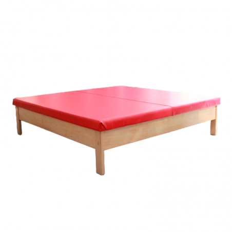 Cama Bobath de madera de 200x200x41 cm con colchon