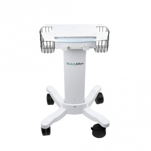 Carro de lujo para electrocardiógrafo MSI CP150 de Beracah Médica, con espacio para equipo y accesorios en un diseño elegante.
