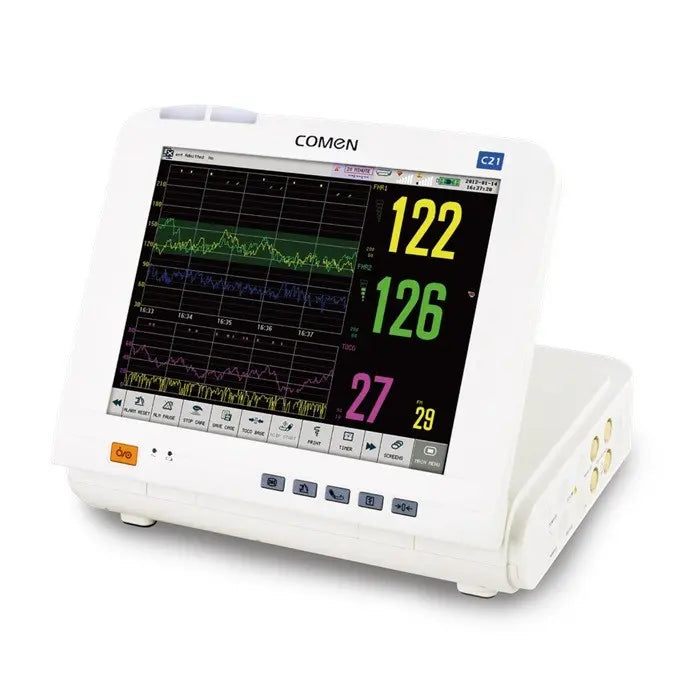 Monitor fetal gemelar Beracah Medica C21 con sonda TOCO y FHR2, dispositivo para monitoreo fetal doble.