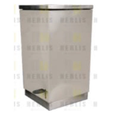 Bote para basura de pedal esmaltado MSI de Beracah Medica, con tapa y pedal para abrir sin manos, en color blanco.