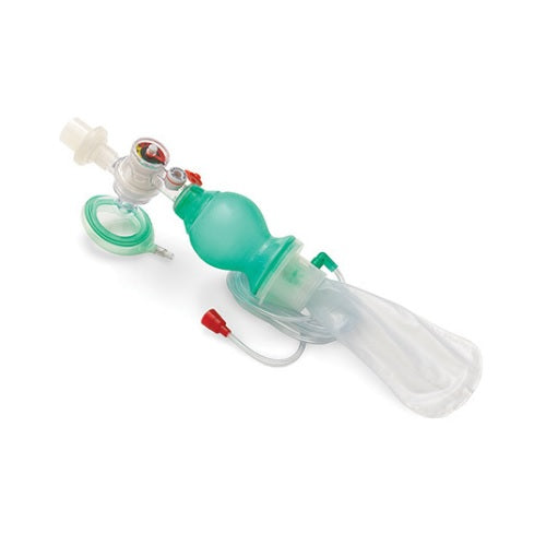 Resucitador neonatal desechable de Beracah Medica con manómetro para atención médica neonatal.