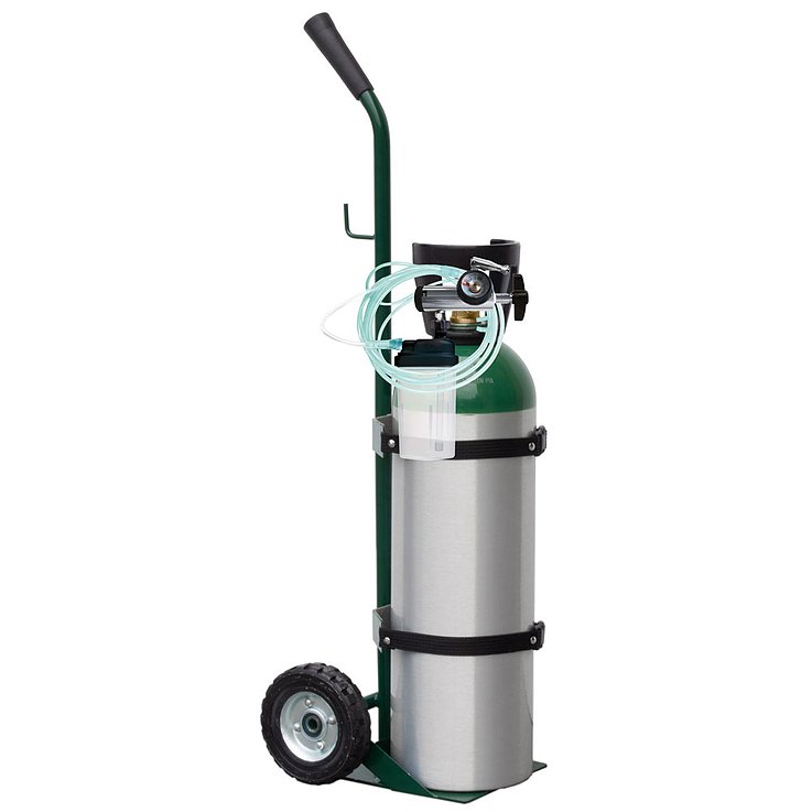 Equipo completo de oxígeno MSI Beracah Médica, capacidad de 1700L, tipo M60, sin oxígeno, con mangueras y regulador.