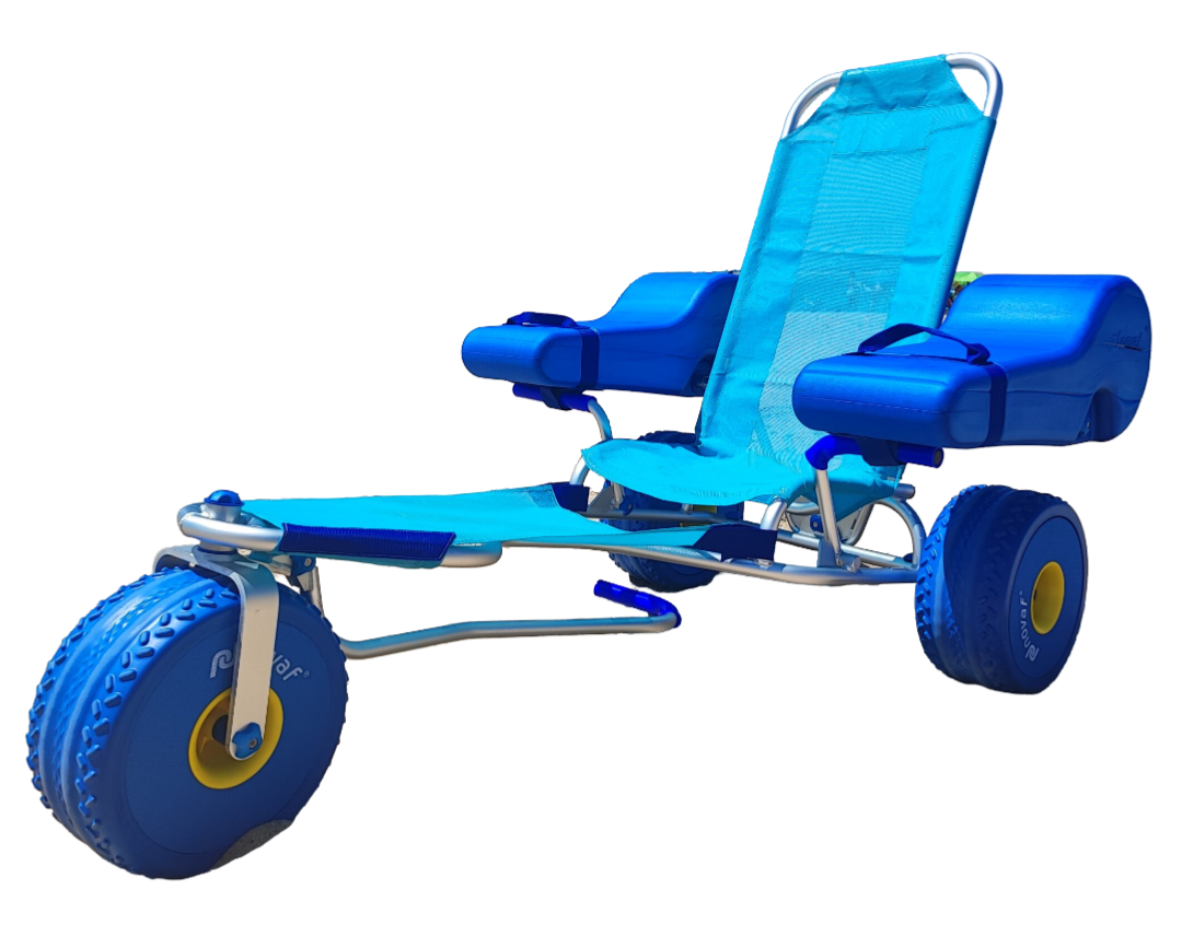 Silla anfibia para adultos Beracah Medica modelo Oceanic, resistente y con capacidad de carga de 125 kg, diseñada para uso acuático.