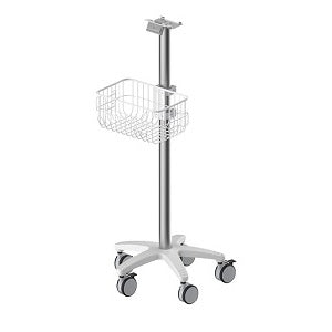 Base rodable para monitor con ruedas y canastilla, compatible con monitores Umec e Imec de Mindray, en equipo médico Beracah Medica