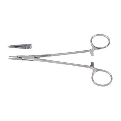 Porta agujas Crile-Wood Beracah Medica con mordazas dentadas de 6-1/4 para uso médico y dental.