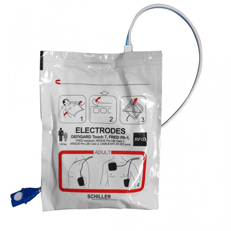 Electrodo parche adulto para desfibrilador Beracah Medica FRED PA-1, parches para desfibrilador, uso en emergencias médicas