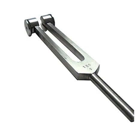 Diapason con sordina Beracah Medica 128C, instrumento médico de precisión para pruebas auditivas, en imagen.