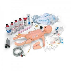 Maniquí infantil completo de lujo Crisis con simuladores de ECG interactivos para entrenamiento médico, marca Beracah Médica.