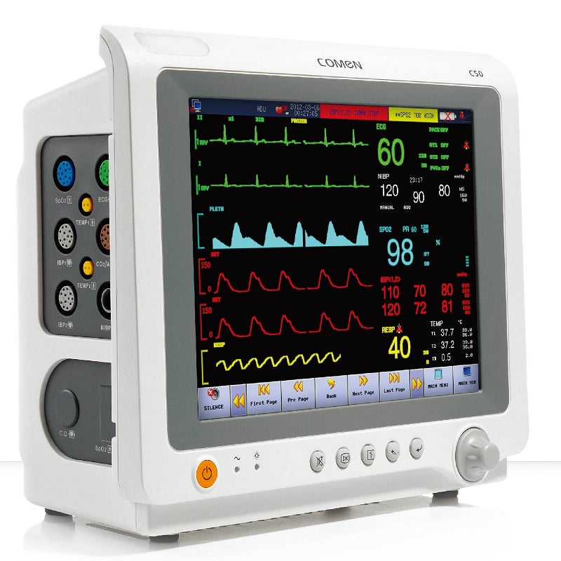 Monitor para paciente Beracah Medica de 8.4" con medición de 5 parámetros y sensor de CO2, sin impresora.