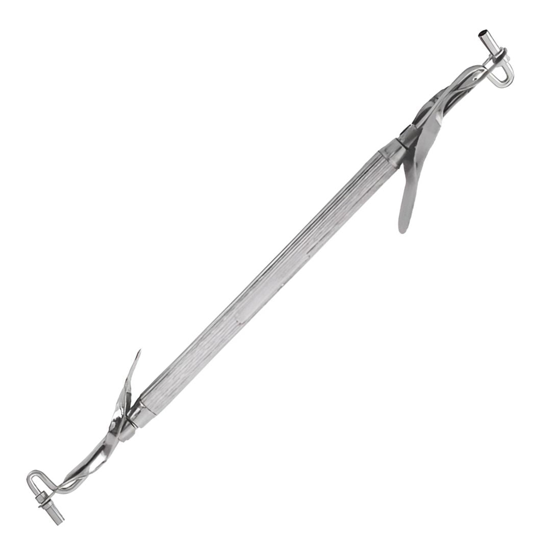 Instrumento dental Porta Amalgama Doble de la marca Beracah Medica, muestra sus puntas y mango en acabado metálico.