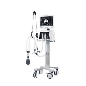 Ventilador volumétrico Beracah Medica Fleximag Max 300 para neonatos, pediátricos y adultos, con controles y pantalla digital.