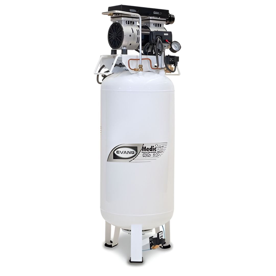 Compresor de Aire MedicAir Libre de Aceite 1 HP 1 etapa  con Tanque de 90 litros 116 PSI